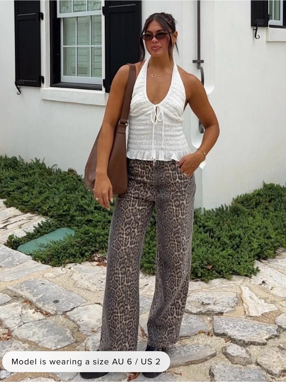 NWT Beginning Boutique Brunet Leopard Print Straight Leg Jeans
